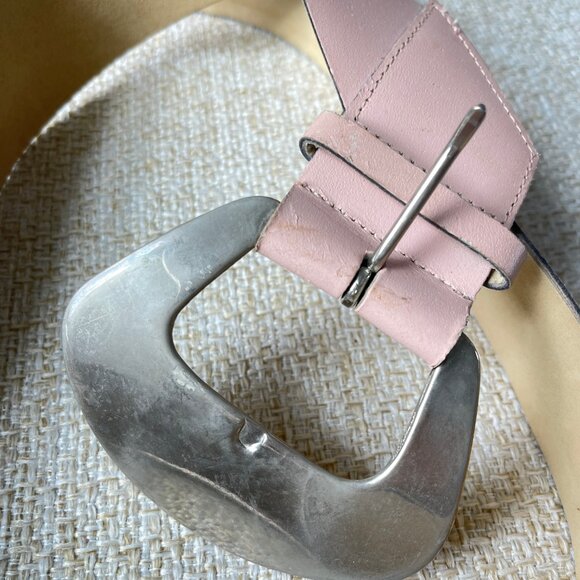 Vintage belt Pink women's belt Leather belt size SM Fashion belt - Picture 3 of 12